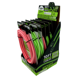 Charging Cable Glow In The Dark Assortment 10FT- 6 Pieces Per Retail Ready Display 88406