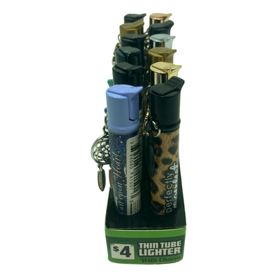 ITEM NUMBER 041485 THIN TUBE CHARM LIGHTER 12 PIECES PER DISPLAY