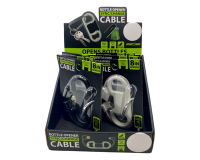 ITEM NUMBER 087814 8IN BOTTLE OPENER CABLE VARIETY KIT 6 PIECES PER DISPLAY