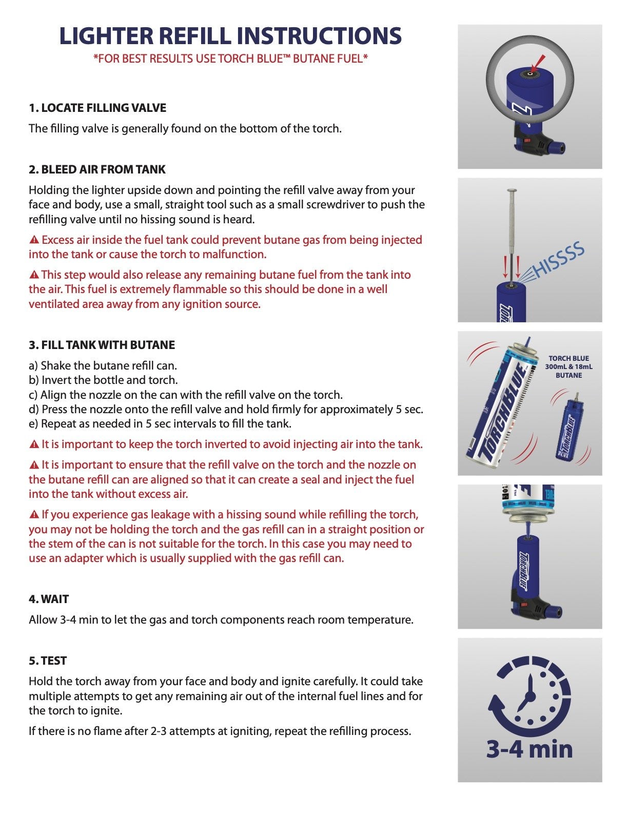 Jumbo Torch N Flame Lighter refill Instructions
