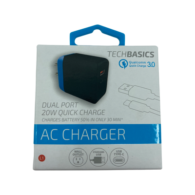 ITEM NUMBER 023172 20W WALL CHARGER TECH BASICS 5 PIECES PER PACK